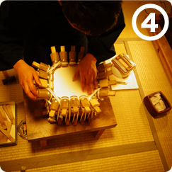 4.三味線の皮貼り